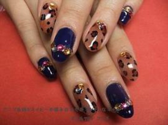 アニマル ネイビー 4796 Nail Salon Pucci ネイルサロンプッチ 東京都 阿佐ヶ谷 のネイルデザインカタログ ビューティーパーク