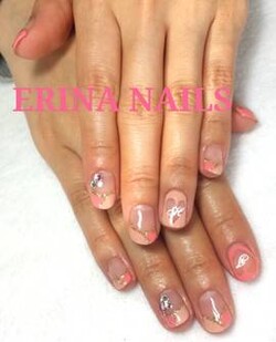 くりぬきハートフレンチジェル|ネイルサロン　ERINA NAILS