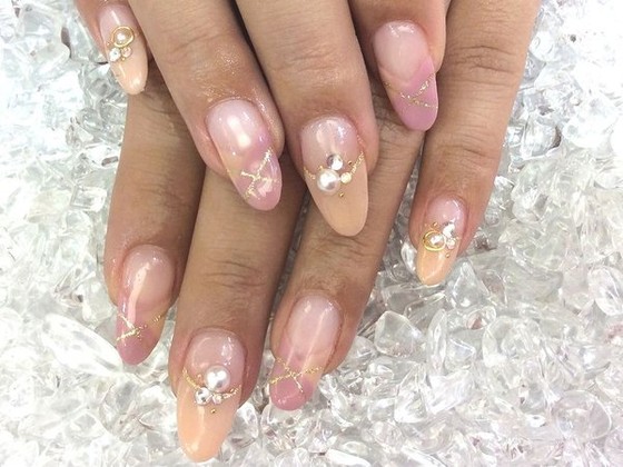 ダブルフレンチ 彡 127 Rococo Lovelya Nail 緑店 ロココラブリヤネイルミドリテン 愛知県 藤が丘 のネイル デザインカタログ ビューティーパーク