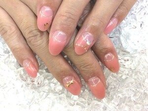 ピンク逆フレンチ 彡 128 Rococo Lovelya Nail 緑店 ロココラブリヤネイルミドリテン 愛知県 藤が丘 のネイル デザインカタログ ビューティーパーク