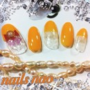 マンゴーオレンジ　オーガンジーリボン|nails nao