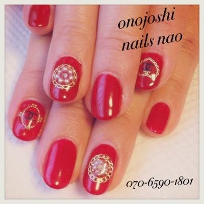 レッドブローチネイル|nails nao