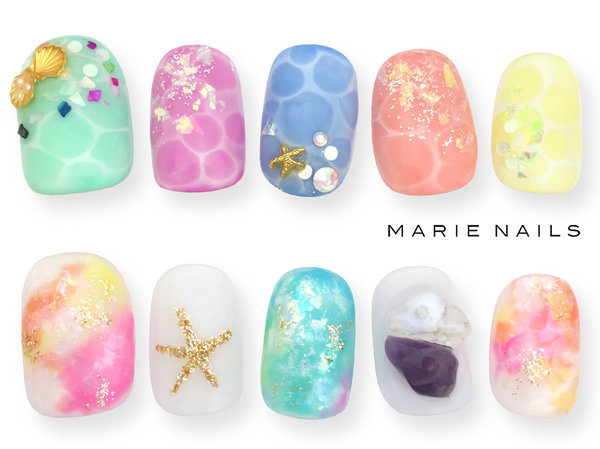 新規定額¥7980オフ込デザイン&amp;ストーンのせ放題|MARIE NAILS 心斎橋店