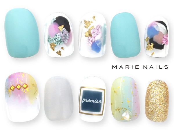 定額¥5980オフ込＆ストーンのせ放題5本アート1|MARIE NAILS 神戸 三宮店