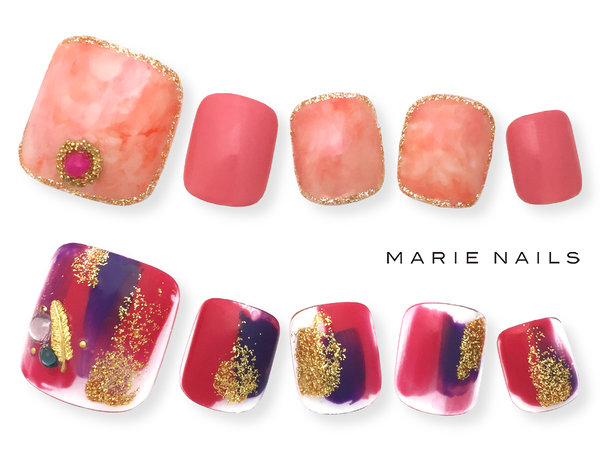 定額¥6980 大人気FOOTアート|MARIE NAILS 梅田店