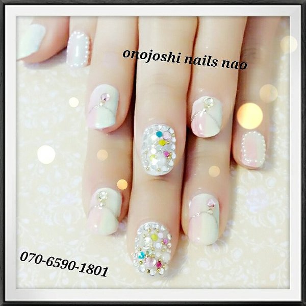 パステル&amp;ストーン埋めつくし|nails nao