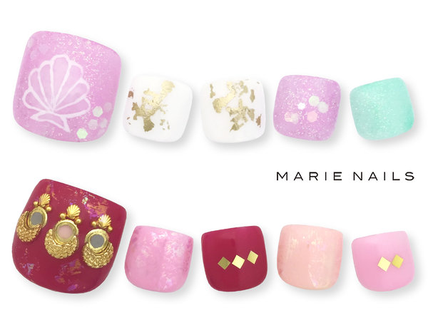 定額￥5980 FOOTアート2/072|MARIE NAILS 神戸 三宮店