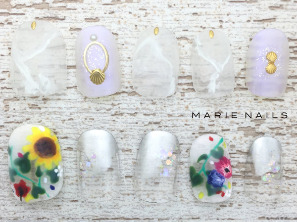 定額7980のせ放題10本アート3/072|MARIE NAILS 神戸 三宮店