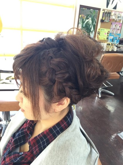 結婚式のお呼ばれヘアーセット編み込み 20799 ヘアーメイクｔｅｎ