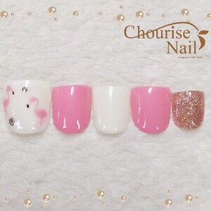 ８月のおすすめ フラミンゴフットネイル 914 Chourise Nail シュリーズネイル 神奈川県 たまプラーザ のネイル デザインカタログ ビューティーパーク