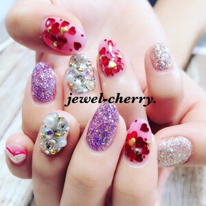 ラメラメキラキラネイル Jewel Cherry ジュエルチェリー 愛知県 西尾 のネイルデザインカタログ ビューティーパーク