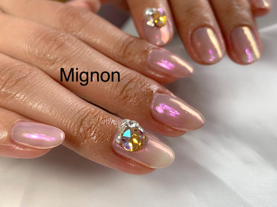 オーロラ ビジューデザイン Nail Room Mignon ネイルルームミニョン 沖縄県 石垣島 のネイルデザイン カタログ ビューティーパーク