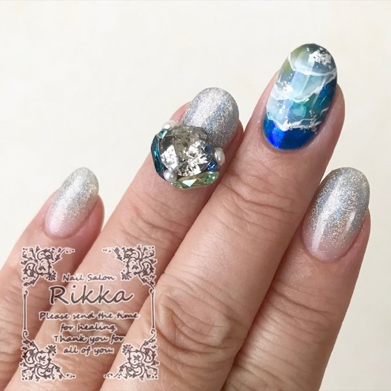 ディープオーシャンネイル Nail Salon Rikka ネイルサロンリッカ 茨城県 古河 のネイル デザインカタログ ビューティーパーク