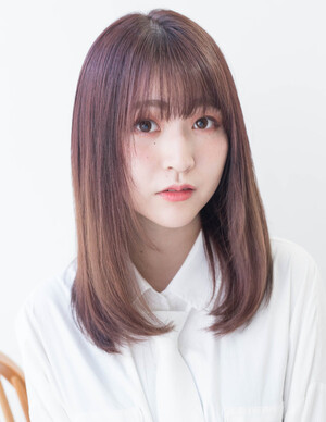 顔まわりのカット ピンク 可愛いストレート Fringe Hair Salon フリンジヘアサロン 東京都 府中 の髪型 ヘアスタイル カタログ ビューティーパーク