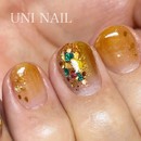 秋ネイル　部分ミラー|UNI NAIL