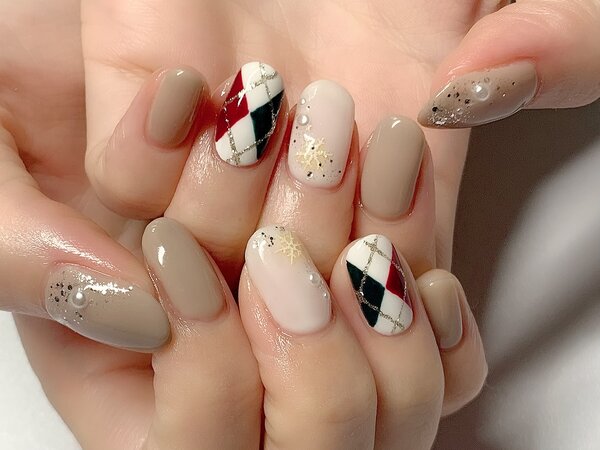 Xmasアーガイルネイル★|nail salon LUAN