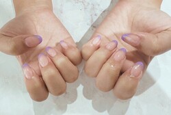 ハンド フレンチ 「紫」|Nail Salon Linda