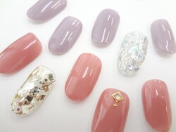 ワンカラー×ラメ×ホロネイル|NAIL SALON QUILL 宇都宮店