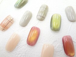 チェックアート×マグネットネイル|NAIL SALON QUILL 宇都宮店