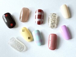 ニュアンスネイル×チェック×マグネット×ラメネイル|NAIL SALON QUILL 小山店