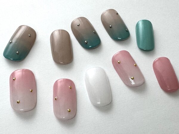 カラーベース×カラーグラデネイル|NAIL SALON QUILL 小山店