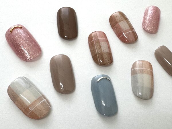 ブランケットチェックネイル|NAIL SALON QUILL 小山店