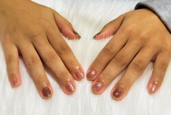 ハンド 定額デザイン 「秋を意識してピンクブラウン」|Nail Salon Linda