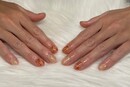 ハンド 定額デザイン「オレンジメインにベージュで」|Nail Salon Linda