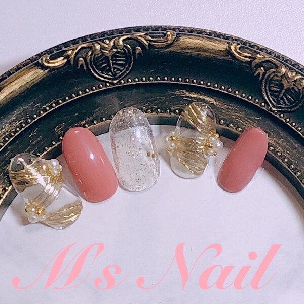 ミラーライン×パール|M&#039;s Nail