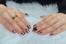 ハンド ミドルコース (90分 アート、ストーン、シールつけ放題)「ブラウンミラーのグラデーション」|Nail Salon Linda