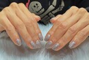 ハンド ラメワンカラー「シルバーのラメワンカラーでシンプルに」|Nail Salon Linda