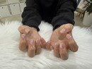 ハンド 定額デザイン 「肌馴染みの良いピンクにオーロラがポイント！」|Nail Salon Linda